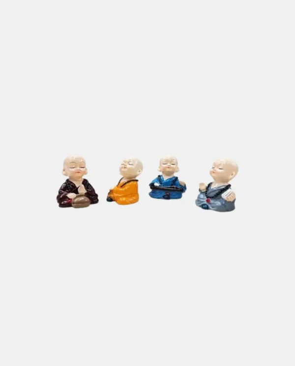 Small Set of 4 Baby Monk Buddha Show piece