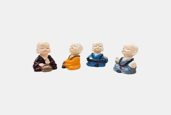 Small Set of 4 Baby Monk Buddha Show piece