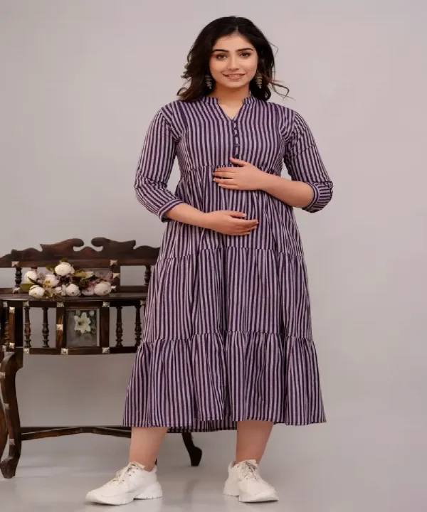South Cotton Jamuni Lining Printed Flared Maternity Dress