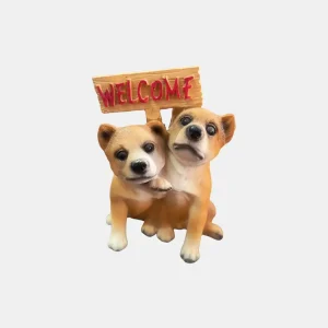 Welcome your guests with charm and warmth with this adorable Twin Dog Welcome Showpiece. Crafted from high-quality resin material, this delightful decorative piece features two cute pups holding a wooden-style “WELCOME” sign, making it a perfect addition to your entrance table, reception area, or gifting collection.