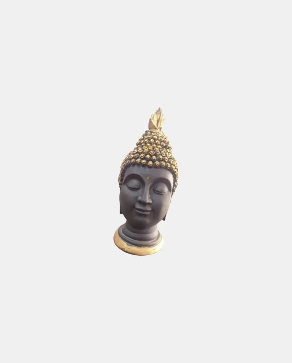 Black & Gold Buddha Head Showpiece