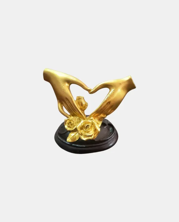 Golden Love Hand Heart Showpiece