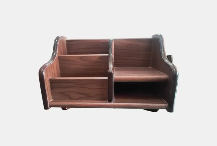 Wooden Body with Rich Brown Polish Gives a Sophisticated Decor to Your Work Desk.Keep Office Desk Tidy and Clutter-Free and Prevent Items from Mixing with Each Other