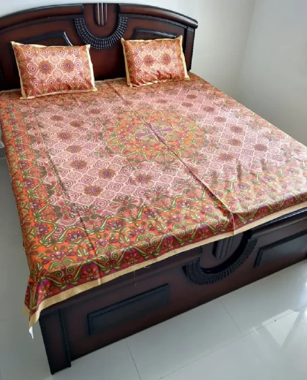 FabFash Sanganeri Print Double Bedsheet Set