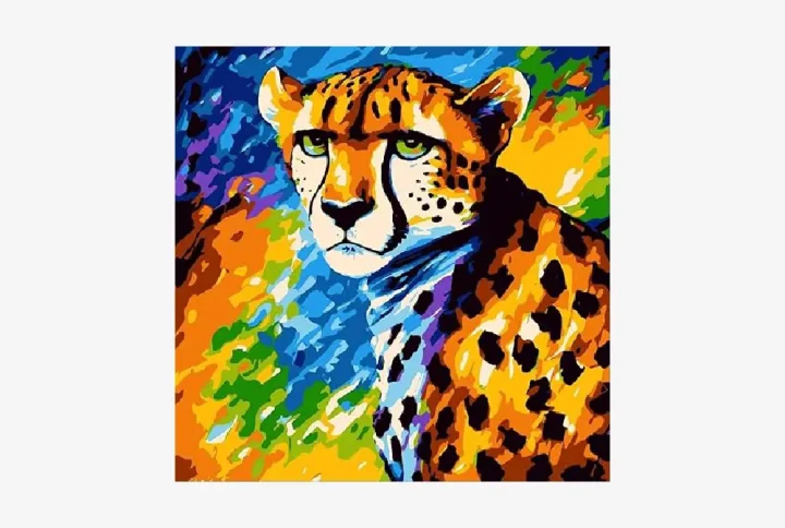Bring the spirit of the wild into your space with this stunning Graceful Cheetah Canvas Painting.