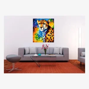Bring the spirit of the wild into your space with this stunning Graceful Cheetah Canvas Painting.