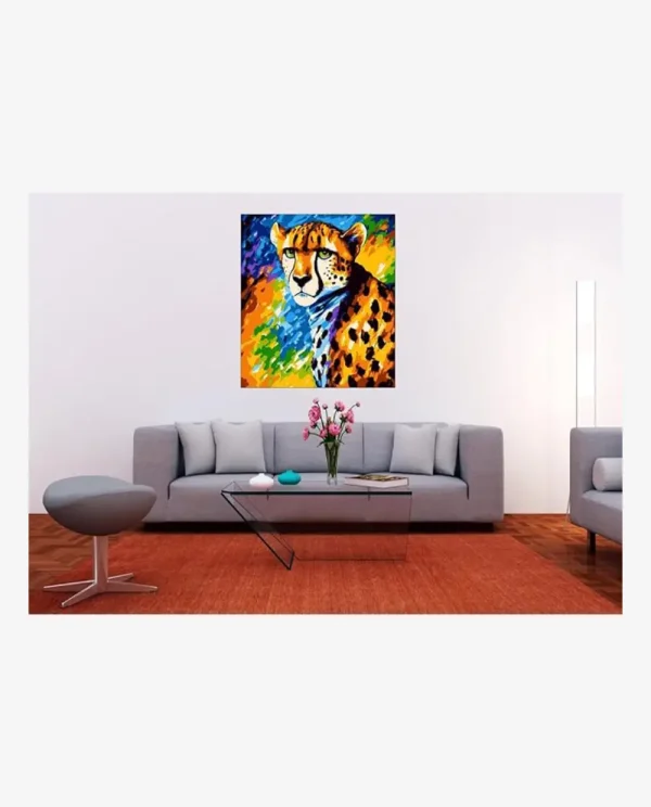 Bring the spirit of the wild into your space with this stunning Graceful Cheetah Canvas Painting.