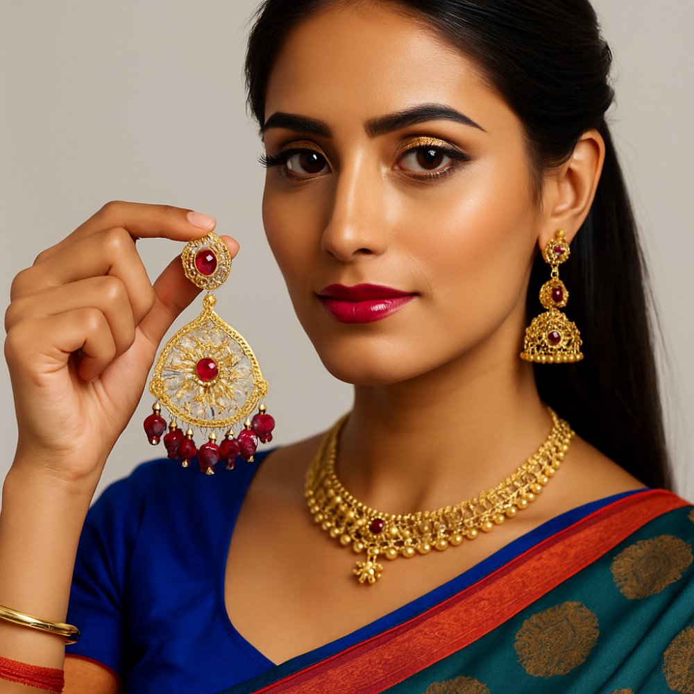 Traditional Gold Plated Chandbali Earrings