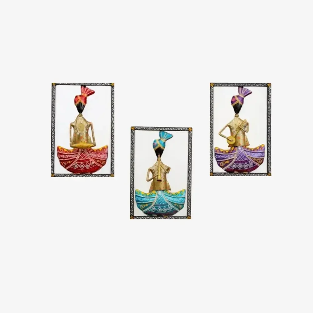3 Punjabi Musicians Frame Wall Decor