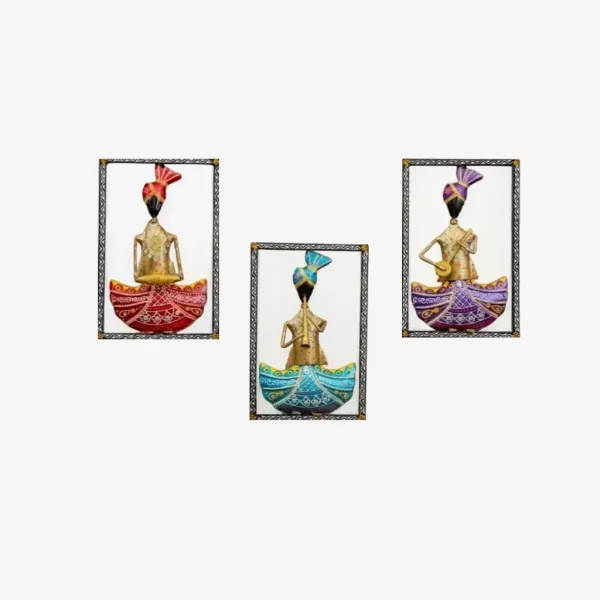 3 Punjabi Musicians Frame Wall Décor