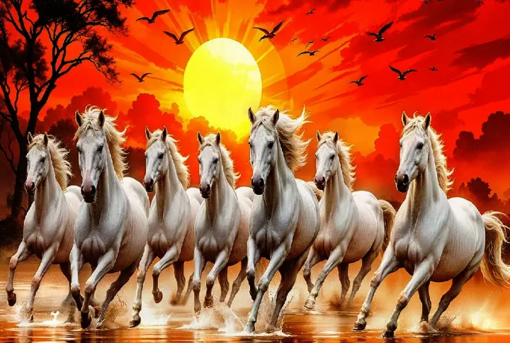 Usage: Running horses wall decor is perfect for home decor, wall decoration. 7 Horses Paintings for living room, stairs, bed room, dining room, office, hotel, office, bar, gym, for gifting etc. Great for hostels & study room, classrooms & corridors as well as shops & cafes.