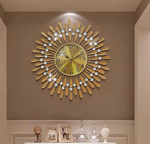 Designer Wall Clock (Antique Gold)