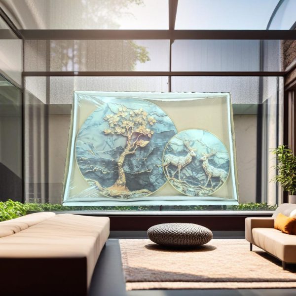 Deer With Vastu Money Tree Wall Painting