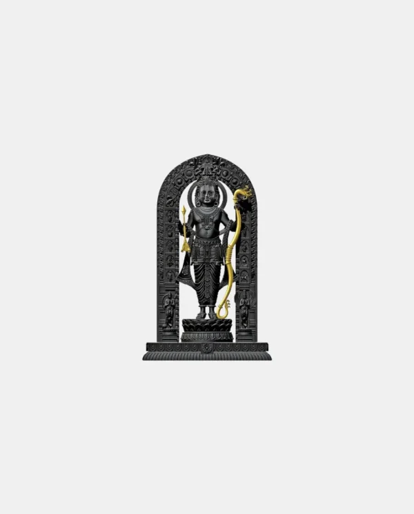 Crafted from high-quality resin, this Ram Lalla Ayodhya-themed idol is built to last while offering an elegant, smooth finish. Its durable yet lightweight design makes it an ideal decorative piece for any room, whether for your living room, meditation space, or as a thoughtful showpiece for home decor