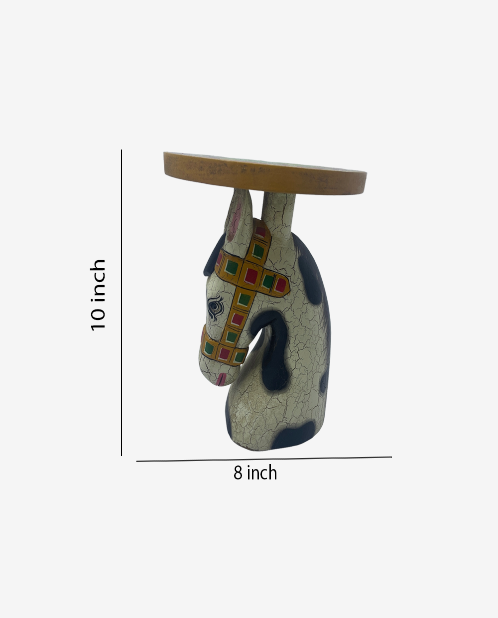 Handcrafted-Wooden-Horse-Stool-8inch