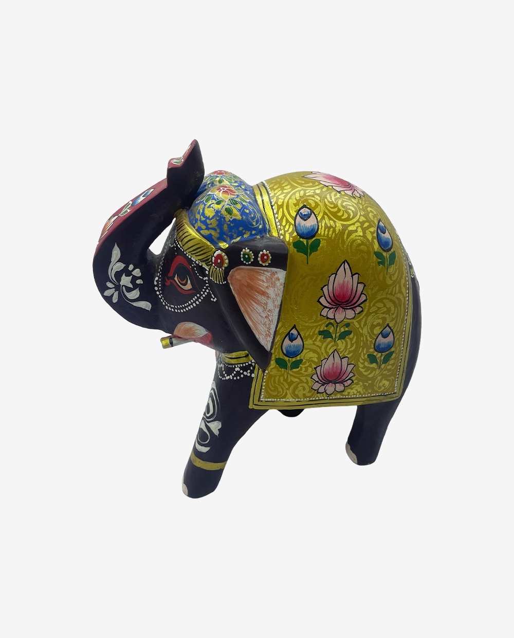 Handpainted-Rajasthani-Wooden-Elephant-(8-Inch)-1
