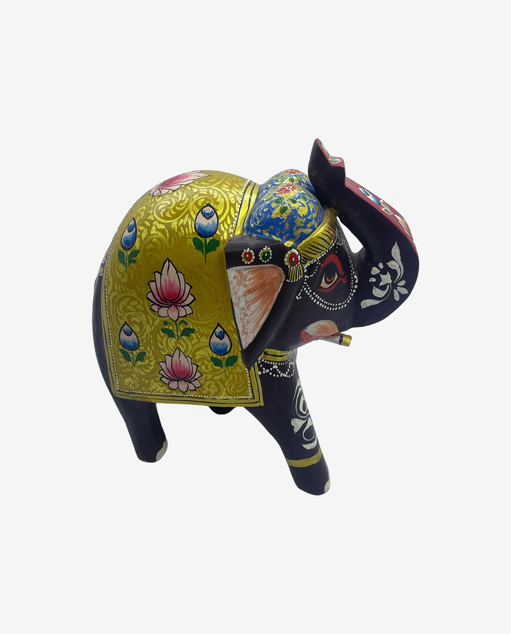 Handpainted-Rajasthani-Wooden-Elephant-(8-Inch)-2