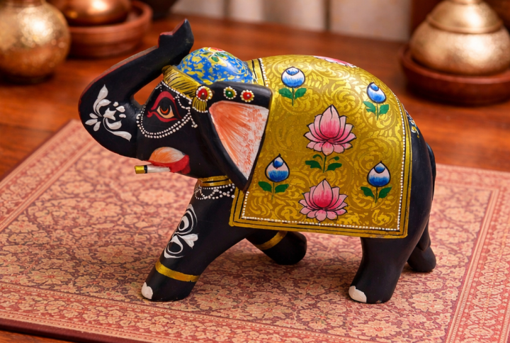 Perfect 8-Inch Size: Compact yet eye-catching elephant showpiece suitable for shelves, tables and desks
