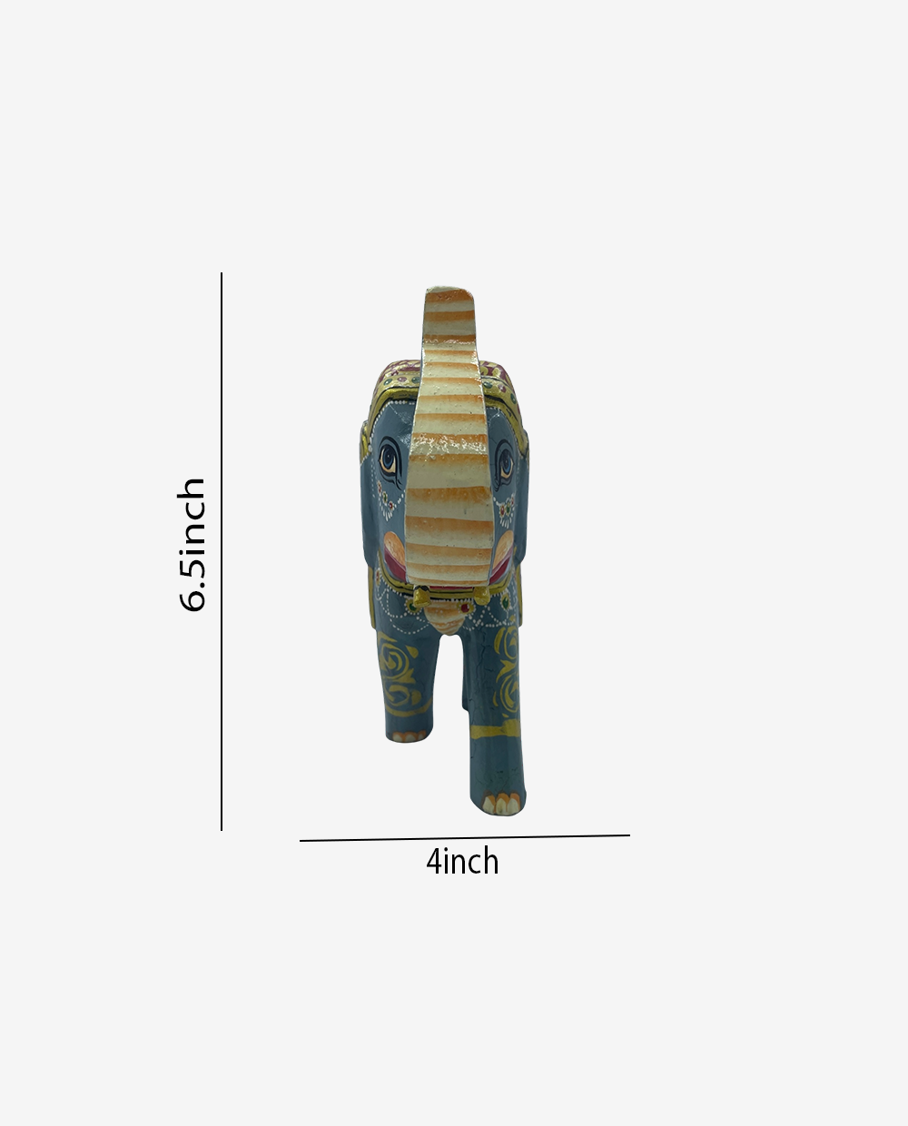 Rajasthani-Art-Wooden-Elephant-Showpiece-for-Home-Décor– 6-Inch-4