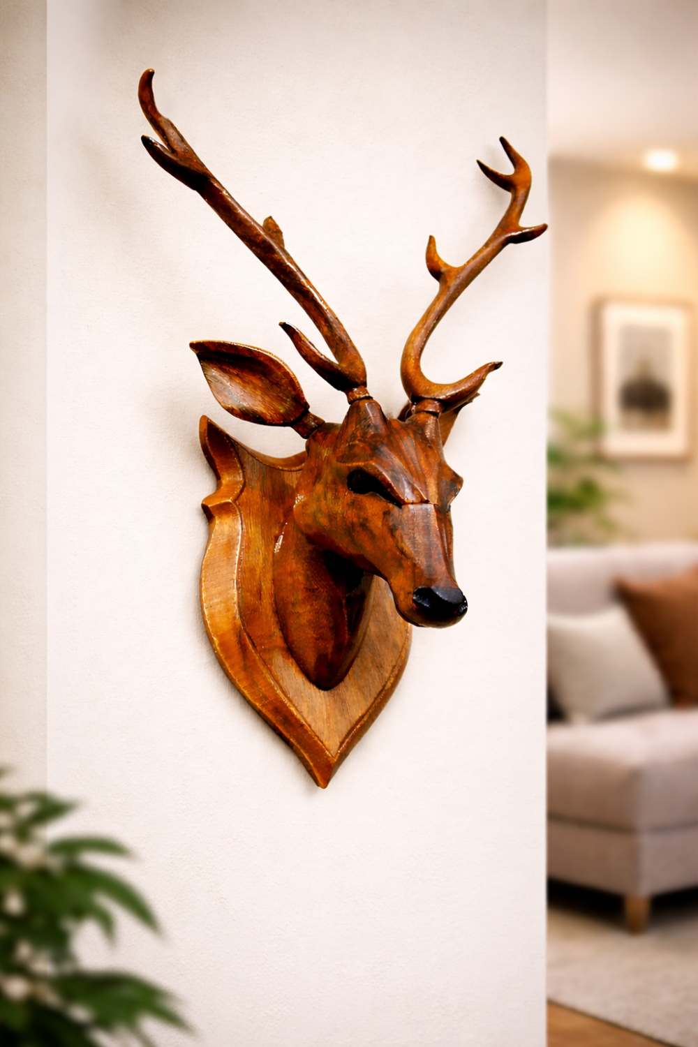 Wooden Deer Head